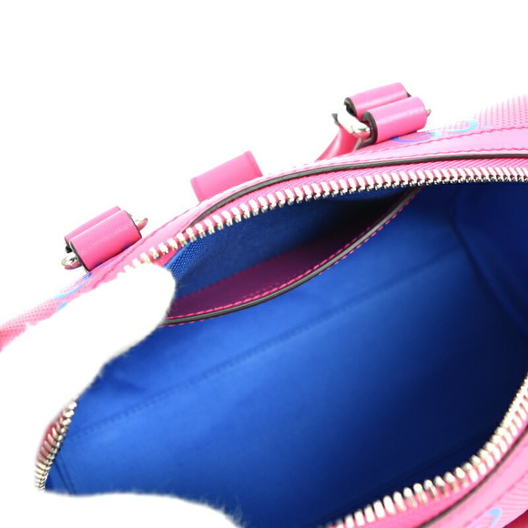 Gucci GG Embossed Duffel Bag Leather Crossbody Fuchsia Pink Blue - Picture 15 of 16